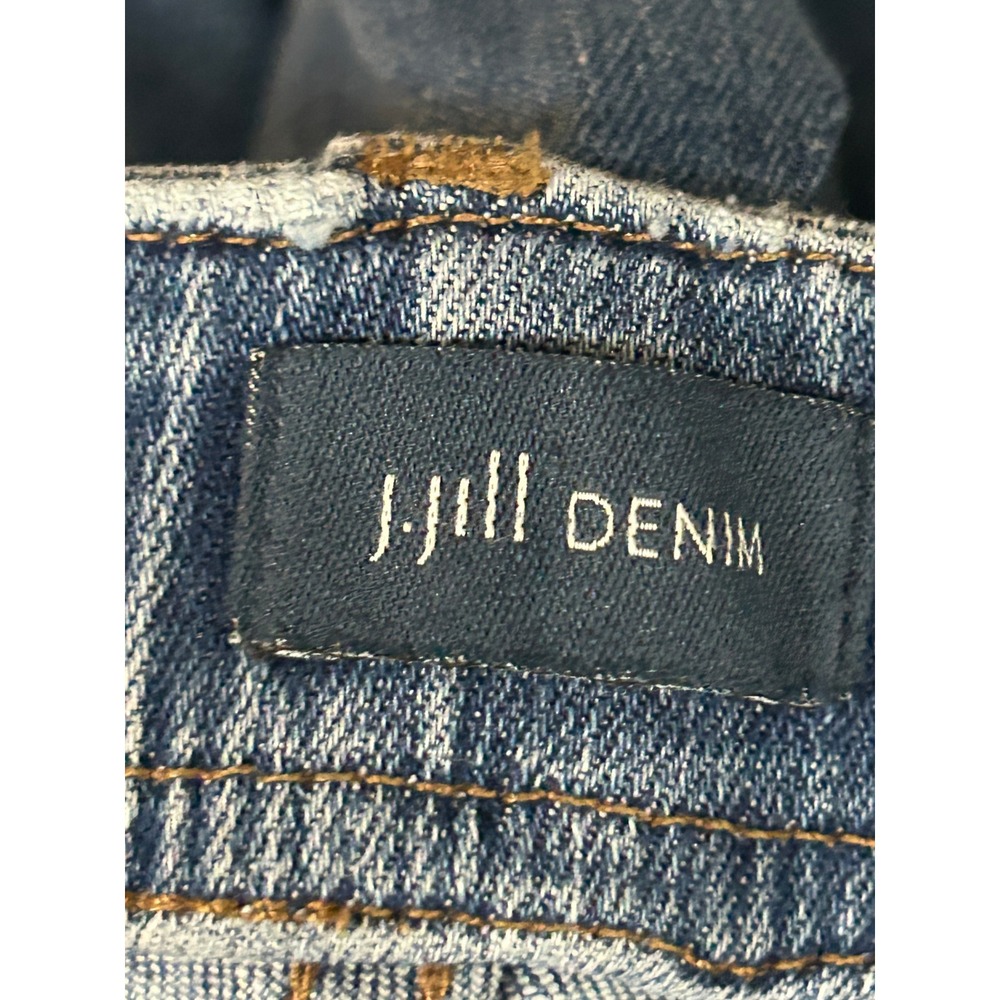 J.Jill Denim Curv-Fit High-Rise Straight-Leg‎ Crop Jeans Blue Size 18T Raw Hem - Picture 2 of 11
